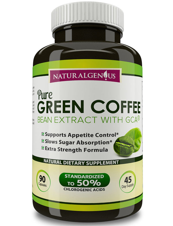 100% Pure Green Coffee Bean Extract with GCA®, True 45-Day Supply/Bottle